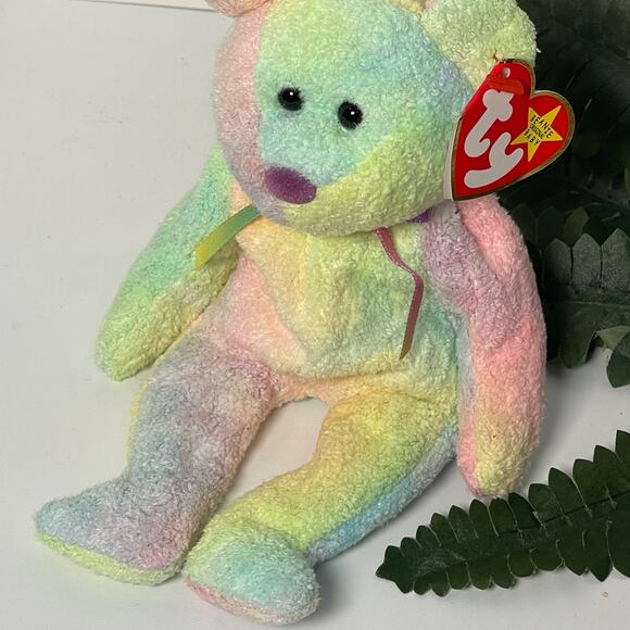 RARE RETIRED Ty Beanie Baby "Groovy" the Tie-Dye Bear  1999 - Picture 2 of 5